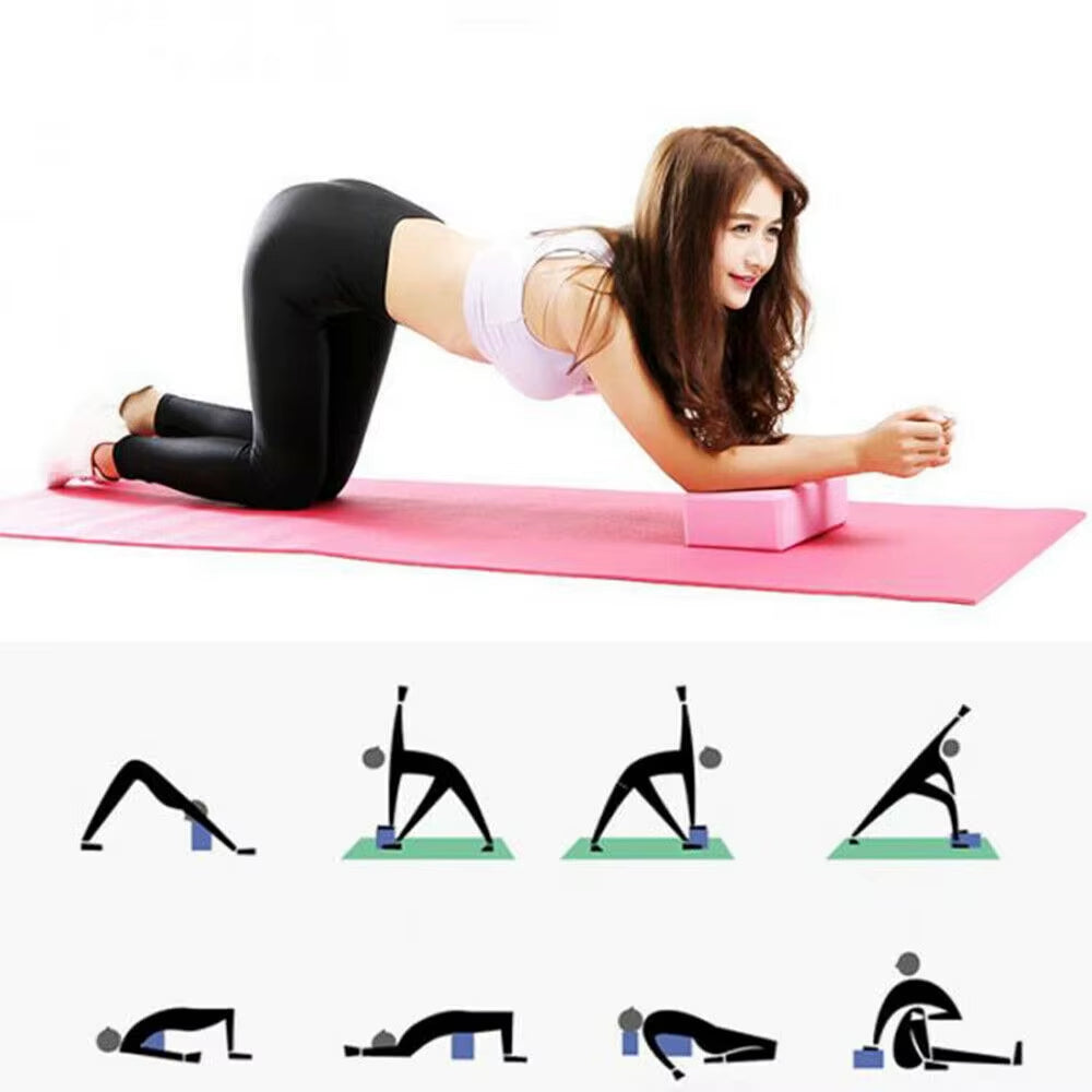 2X Block Combo Set,Suitable for Pilates Yoga Stretch Fiess Exercise Pink