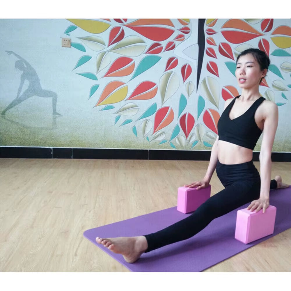 2X Block Combo Set,Suitable for Pilates Yoga Stretch Fiess Exercise Pink